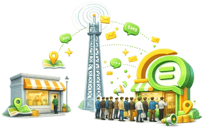 افزایش پاخور فروشگاه با سیستم پیامک مکان محور